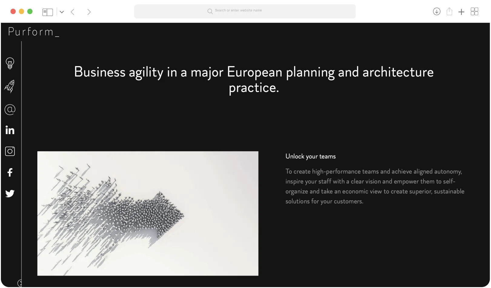 Purform website section preview