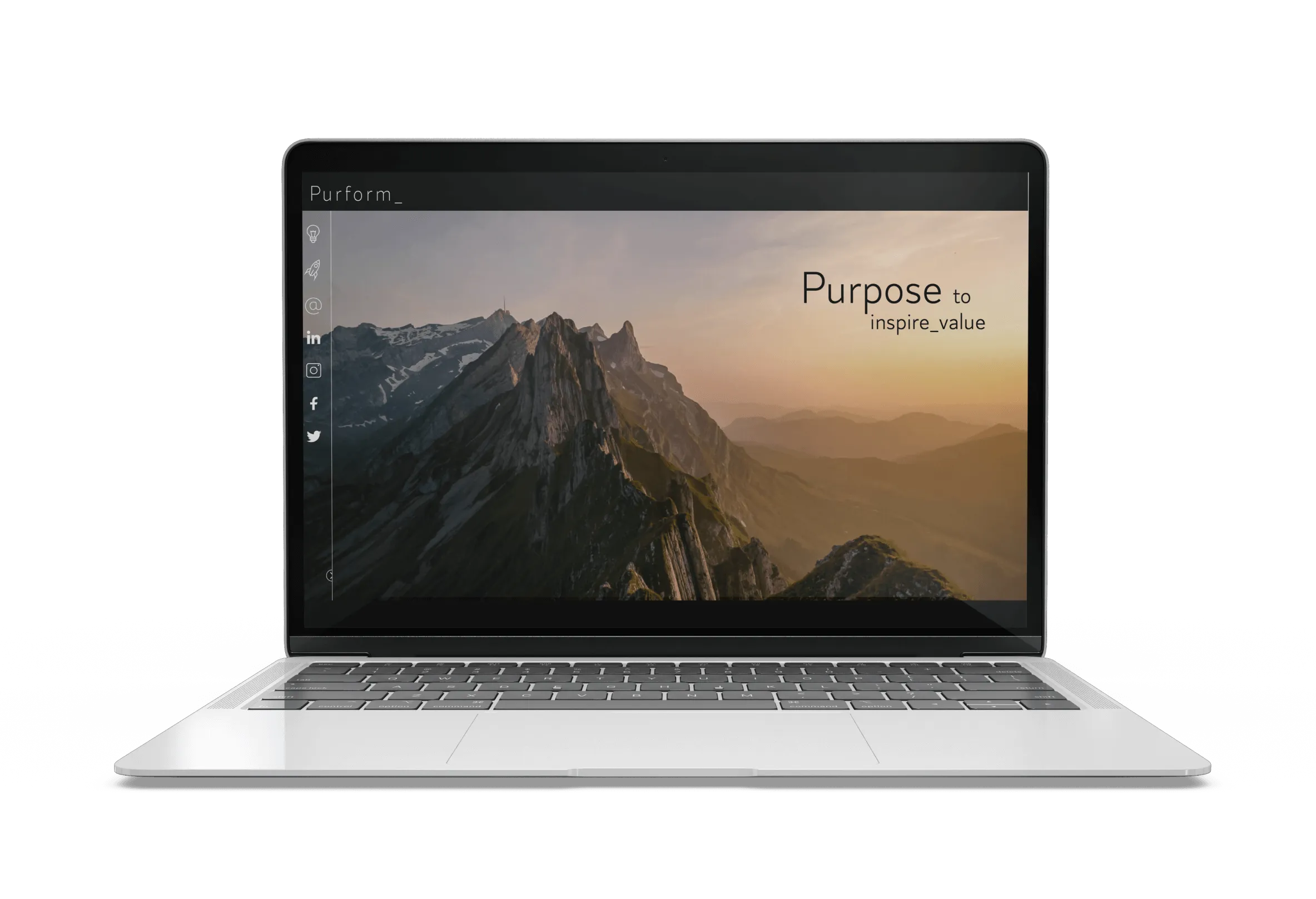 Purform Landing Page Laptop Mockup