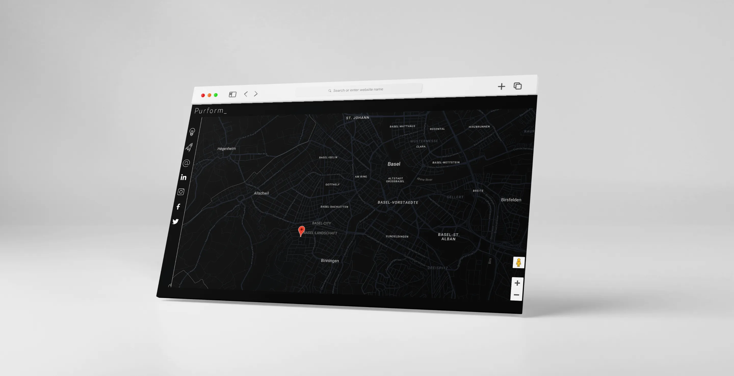Purform website map preview