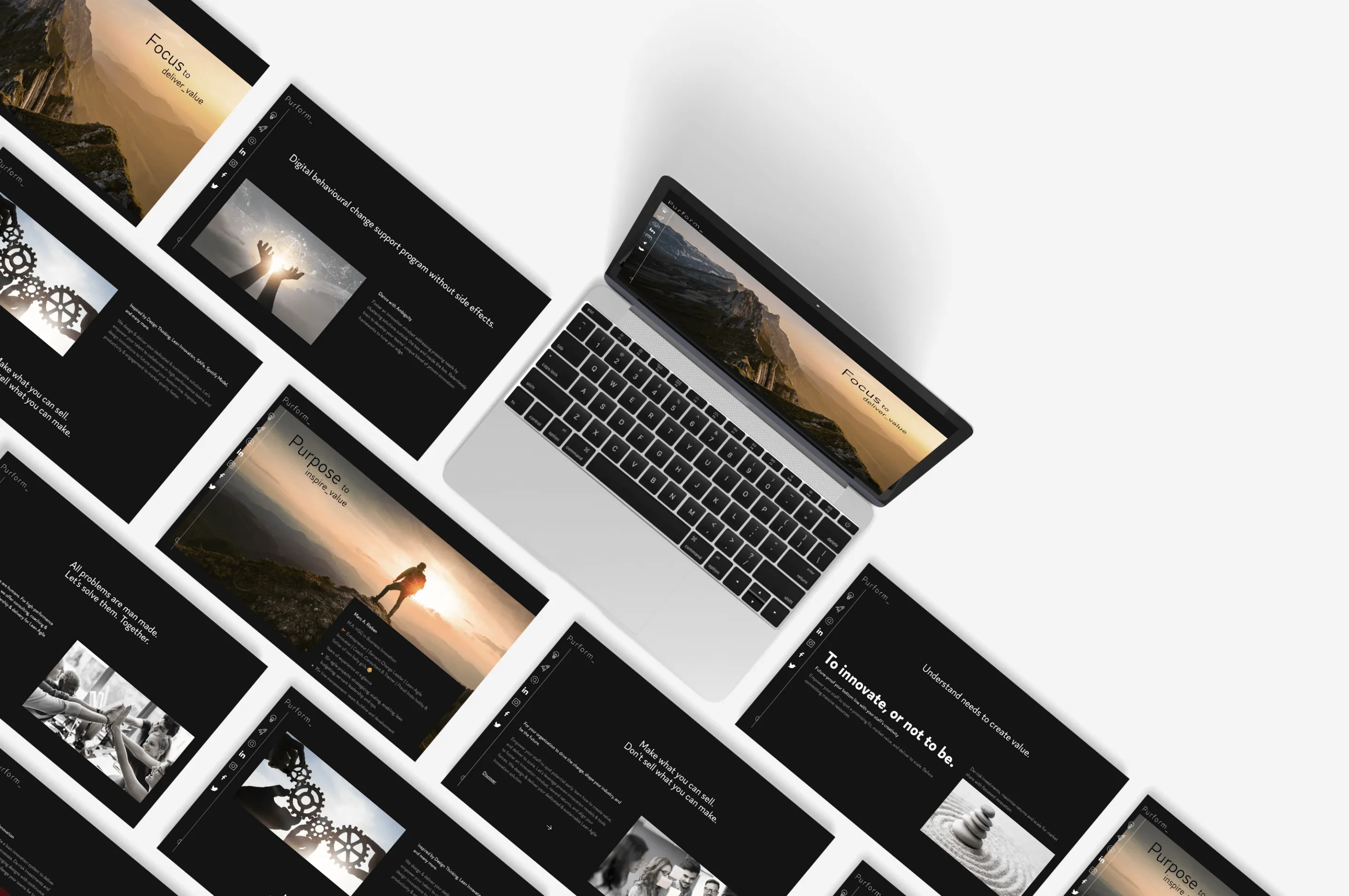Purform website multiple screens preview