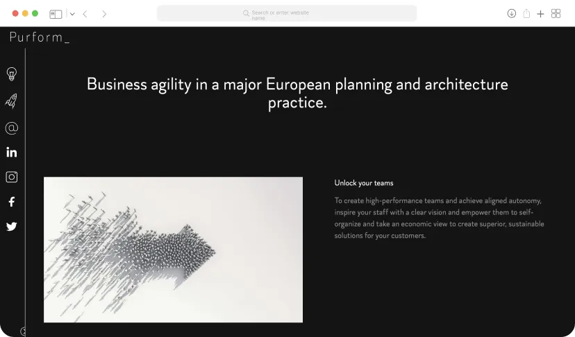Purform website section preview