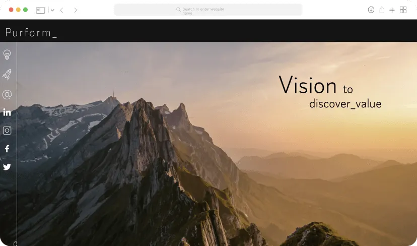Purform website landing preview