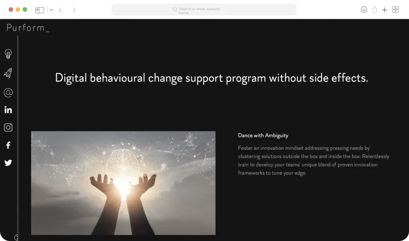 Purform website section preview