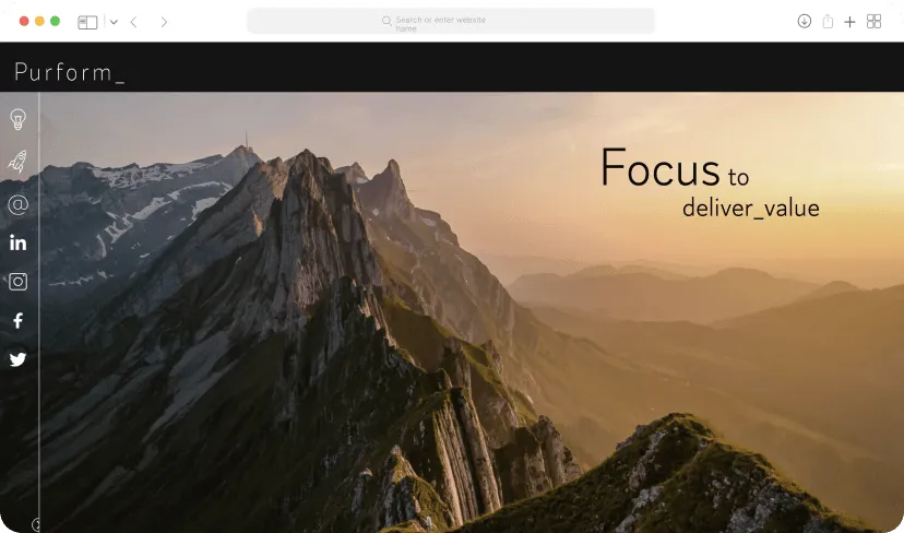 Purform website landing preview