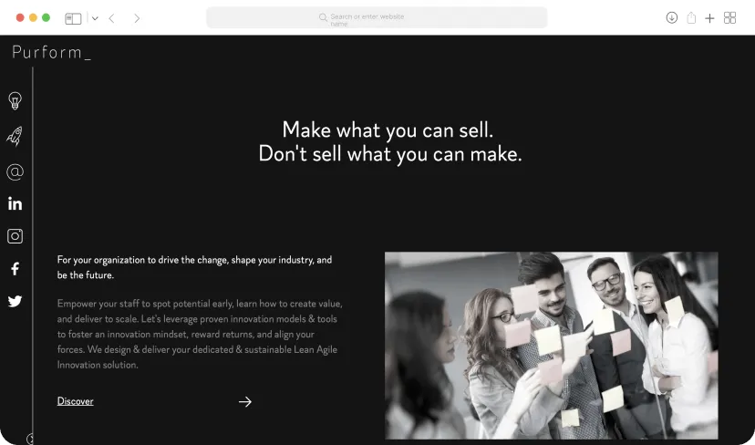 Purform website people section preview