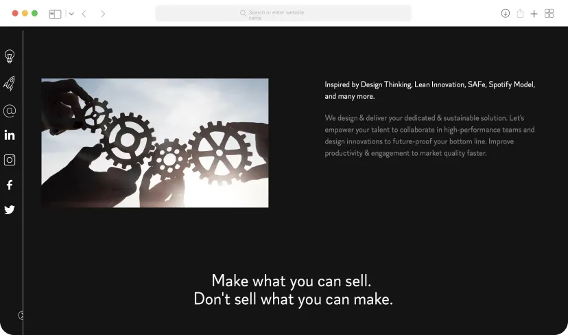 Purform website section preview